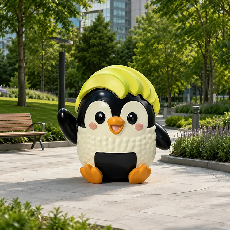 Sevimli FRP Penguen Heykeli