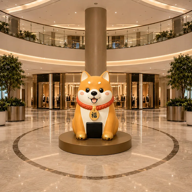 Fiberglas Servet Köpek Heykeli