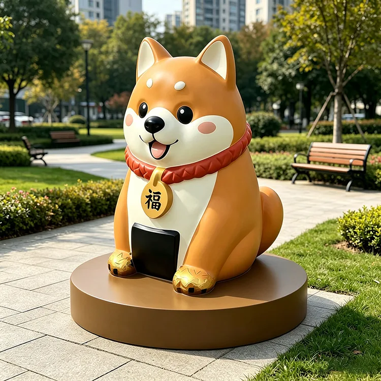 Fiberglass Fortune Dog Sculpture