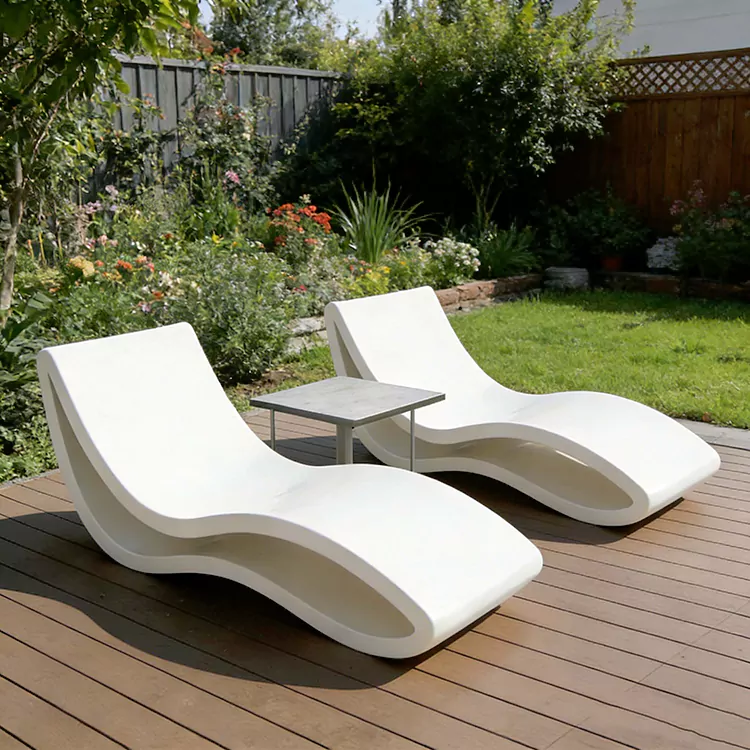 Suya Dayanıklı Fiberglas Havuzbaşı UV Dayanımlı Açık Şezlong